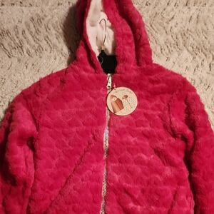 Pink Fuzzy Hooded Jacket
